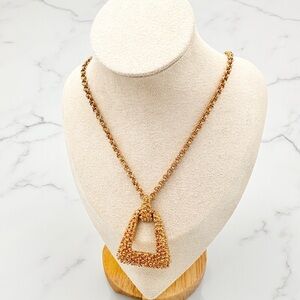 Vintage Sarah Coventry Door Knocker Gold Tone Necklace